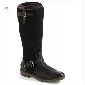 UGG Thomsen Black waterproof suede leather wool boots‎